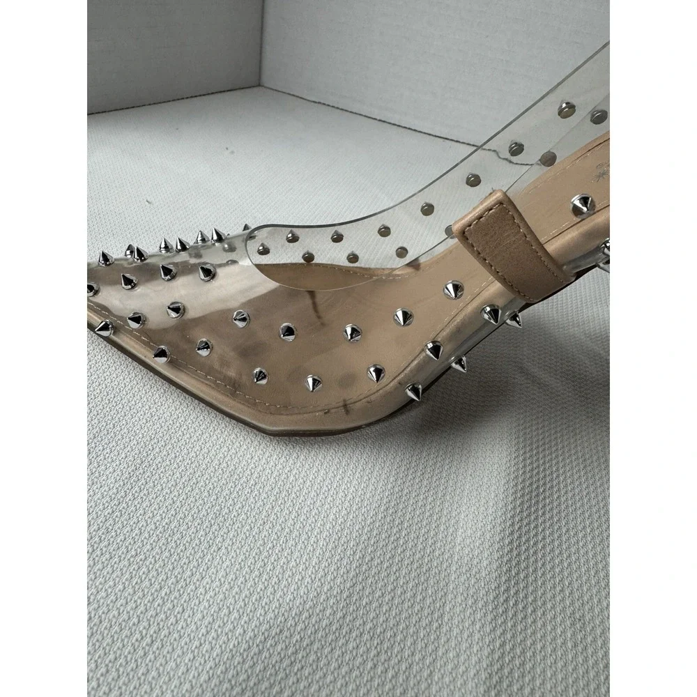 Shoe Dazzle Jamie Clear With Silver Studs Pumps Women's Size 8.5 great for PROM - Picture 7 of 14